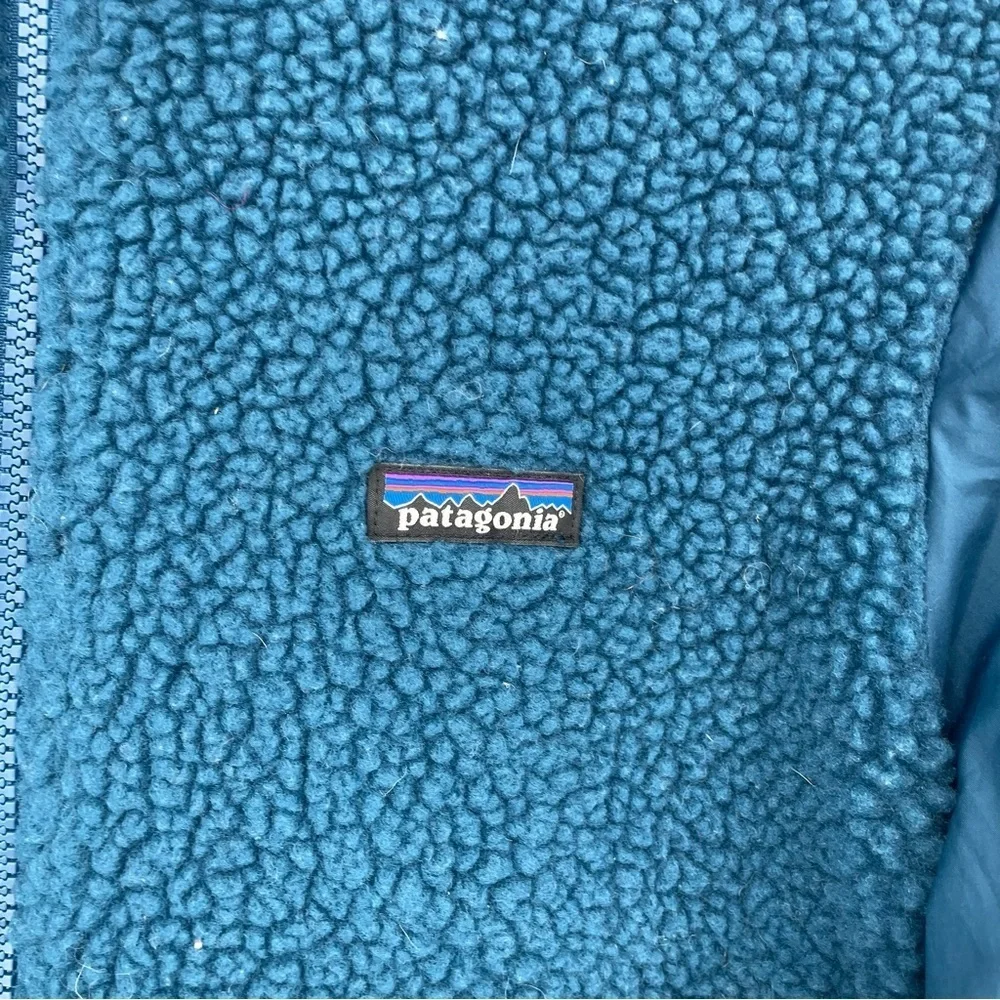 Patagonia‎ boys fleece jacket teal blue Sz XL 14